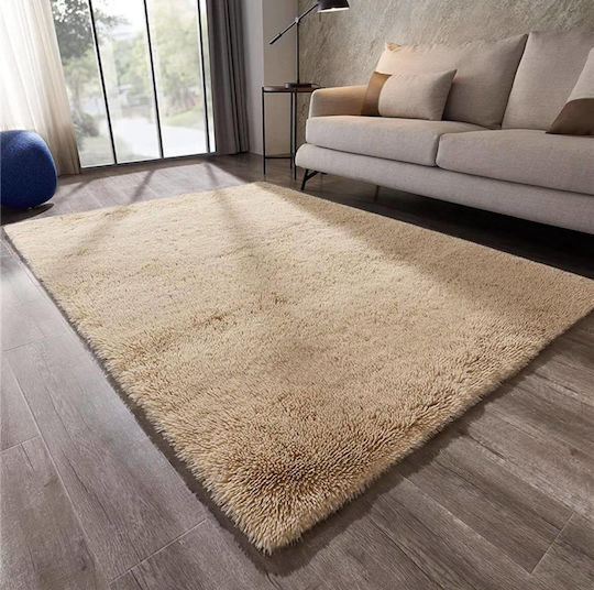 My Home Luxury Αντιολισθητικό Χαλί Ορθογώνιο Shaggy Γούνινο Μπεζ 200x280cm