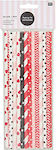 Rico Design 24 Paper Straws Red/Black/Pink