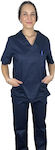 Tips Unisex Set of Medical Pants and Blouse Blue Color