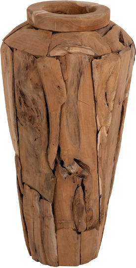 HomeMarkt Wooden Vase Zenia Yellow Diameter 15cm