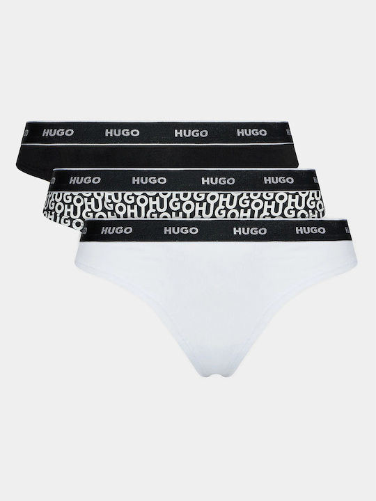 Hugo Boss Bumbac Talie înaltă Femei Șir de caractere 3Pack Albe