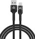 Powertech Braided USB 2.0 to micro USB Cable Μαύρο 1m (PTR-0125)
