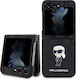 Karl Lagerfeld Saffiano Monogram Ikonik Pin Back Cover Plastic Negru (Galaxy Z Flip5)