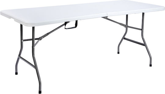 Epiplo-Fos Table Metal for Camping Foldable 180x75x74cm White