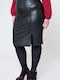 Jucita Leather Midi Skirt in Black color