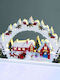 Aca Christmas Illuminated Decorative Wooden Village with Battery 30x19x5cm.