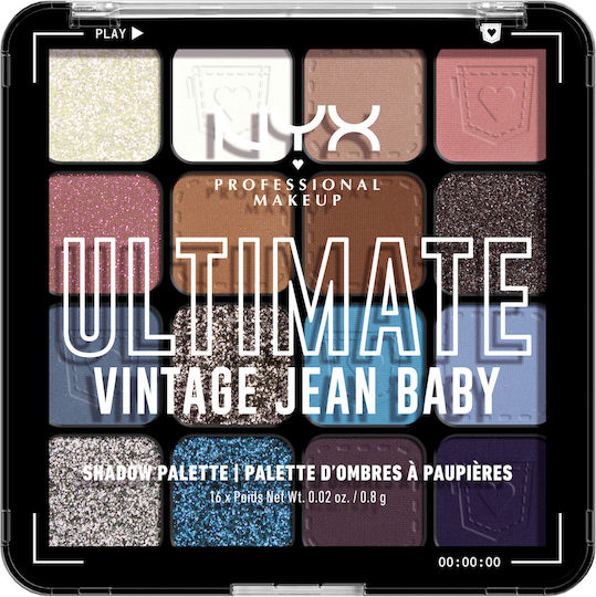 NYX Professional Makeup Ultimate Eye Shadow Palette Matte in Solid Form Vintage Jean Baby 0.8gr