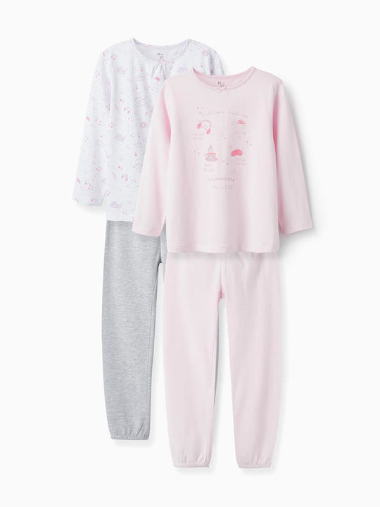 Zippy Σετ Set Top & Bottom Kids Pyjamas Multicolour -PINK