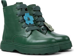 Camper Kids Leather Boots with Lace Green