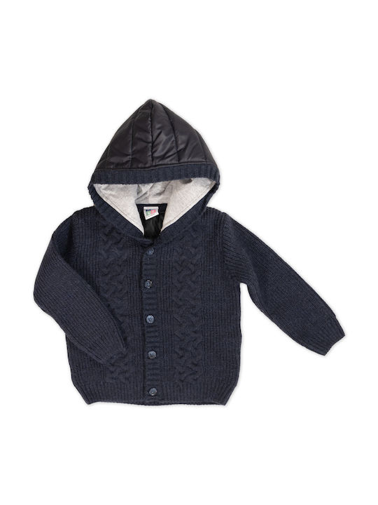 New College Kinder-Strickjacke mit Kapuze Blau