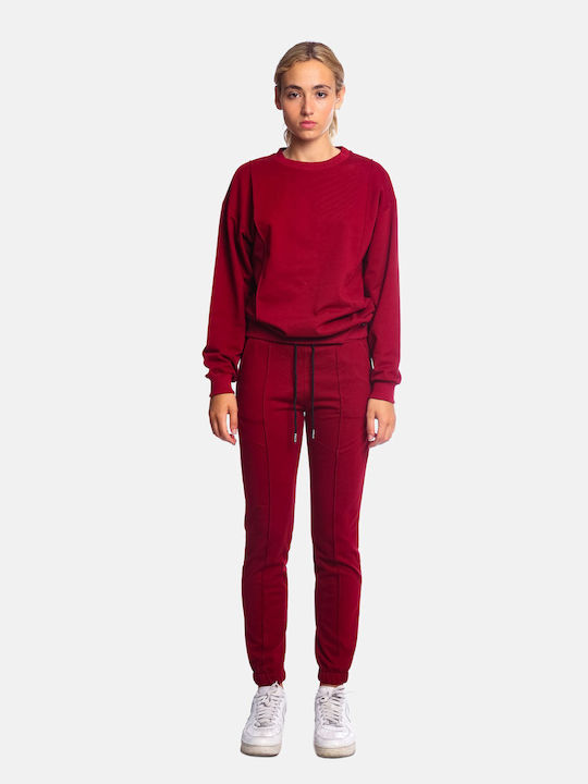 Paco & Co Set Women's Sweatpants Burgundy