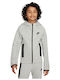 Fleece Kinder-Sweatshirt Strickjacke mit Kapuze und Taschen Grau Sportswear Tech