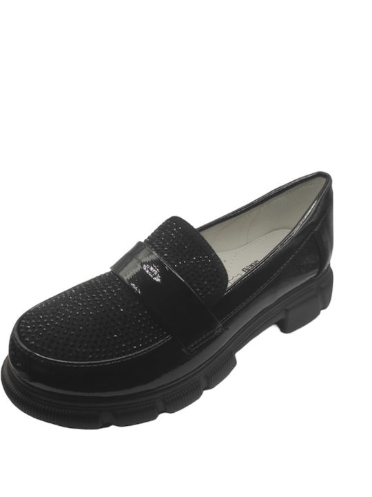 Adam's Shoes Γυναικεία Loafers σε Μαύρο Χρώμα