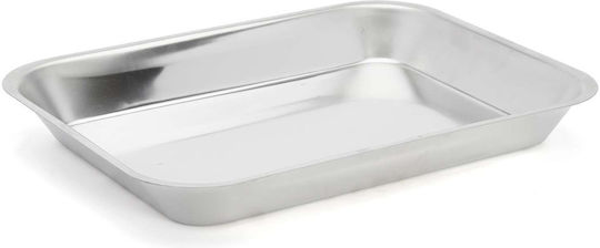De Buyer Stainless Steel Rectangular Serving Tray with Handles in Silver Color 35x27x4.6cm 3280.35 1pcs