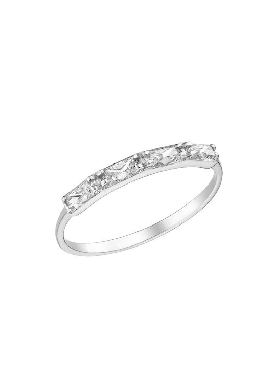 Ioannis Kosmima Women's White Gold Ring with Zircon 14K