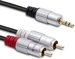 Qoltec 3,5 мм мъжки-2x RCA мъжки 3м 52341