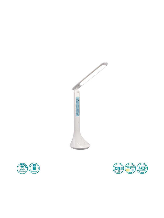 Trio Lighting Επαναφορτιζόμενο LED Φωτιστικό Γραφείου Αναδιπλούμενο Bluetooth σε Λευκό Χρώμα