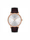 Tissot Мъжки часовник 40мм На батерия с Кафява кожена каишка