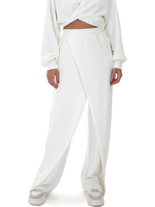 Women's High-waisted Fabric Trousers Beige
