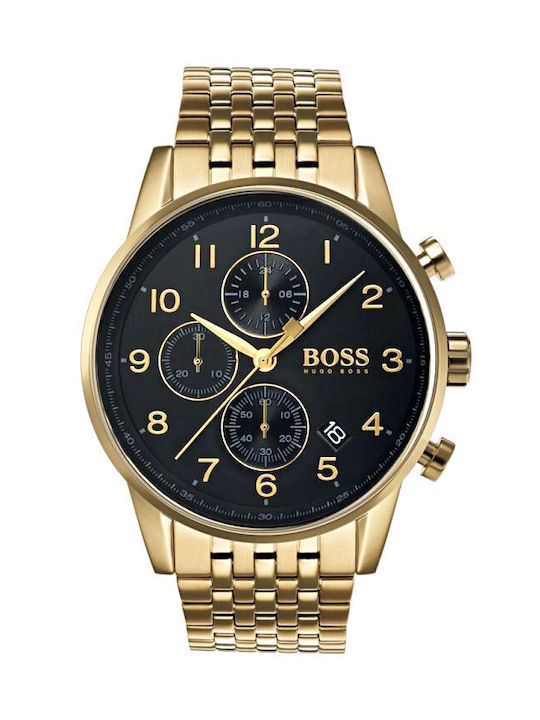 Hugo Boss Navigator Uhr Chronograph Batterie mit Metallarmband