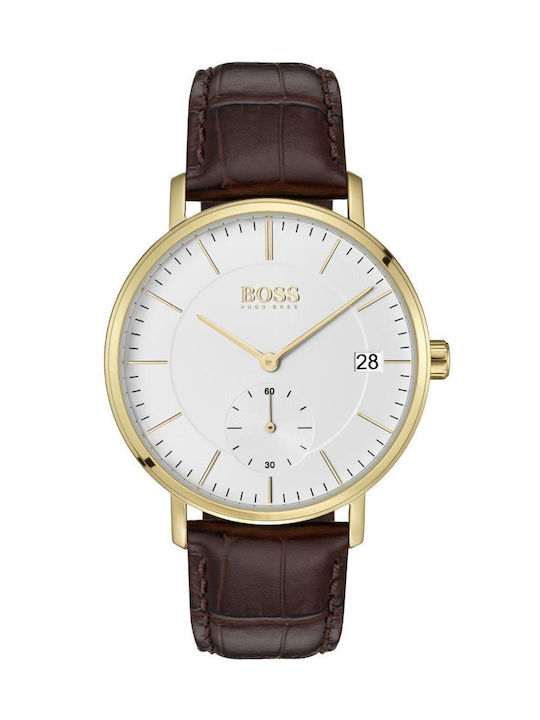 Boss corporal men's sales black leather strap watch