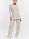 Decoro Damen-Sweatpants-Set Beige