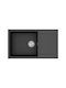 Tesa SQT104 Chiuvetă De Bucătărie Drop-In Din Granit Lichid L86xL50cm Neagră