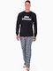 MEI Men's Winter Pajamas Set Black