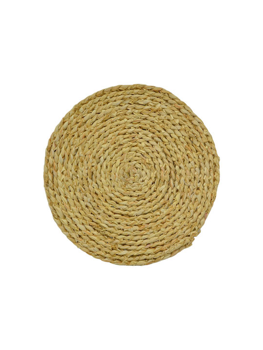 Ankor Round Wicker Placemat Beige 30cm