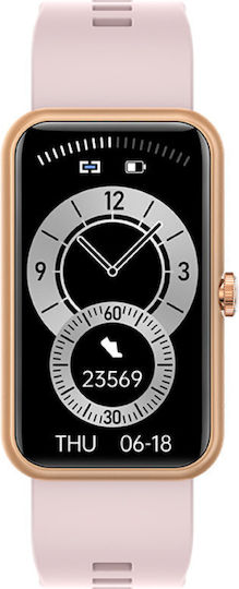 Rubicon SR032E Smartwatch με Παλμογράφο (Ροζ)