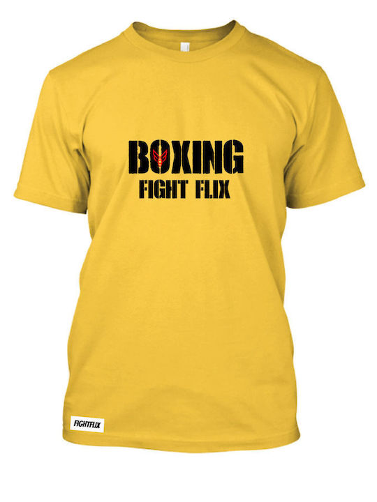 FightFlix Ανδρικό T-shirt Κοντομάνικο Κίτρινο