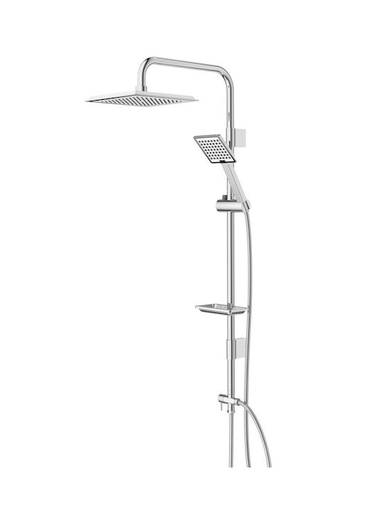 Drop 6CSM001CR Shower Column without Mixer Silver