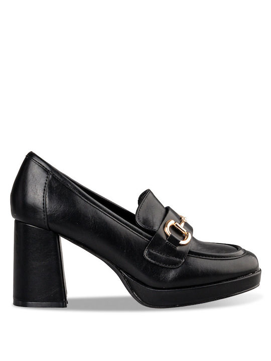 Envie Shoes Γόβες με Χοντρό Χαμηλό Τακούνι Μαύρες