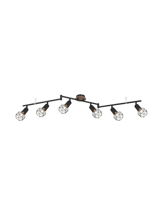 Globo Lighting Xara I Modern Metallic Ceiling Mount Light with Socket E14 in Black color