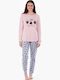 MEI Winter Damen Pyjama-Set Rosa