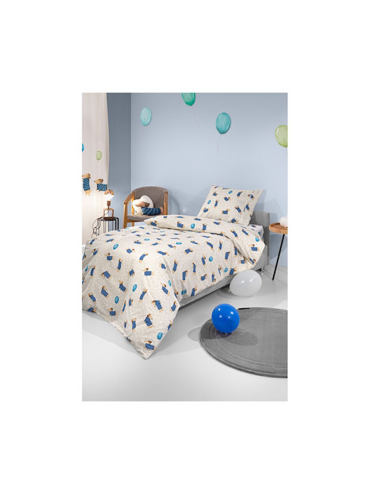 Saint Clair Sheet Set Single with Elastic Band Cotton Pet Blue 100x200cm 3pcs