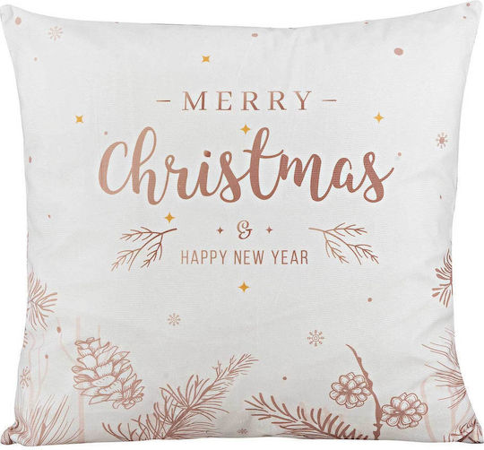 Madi Christmas Decorative Pillow Merry Christmas Square White 45x45cm