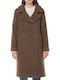 Women's Brown Coat with Buttons