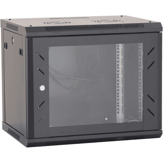 Eucom Montat pe perete Cabinete Rack 15U 60x60x71cm Negru P15-60-60