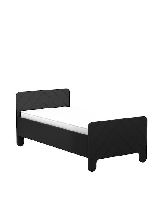 Παιδικό Κρεβάτι Μονό για Στρώμα 80x160cm Μαύρο Nolia