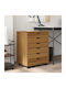 Office Storage Solid Wood Drawer Honey Brown L53xW39xH65.5cm