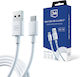 3MK Hyper USB 3.0 Cable USB-C male - USB-A 60W Λευκό 1.2m