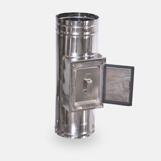 Technometal Θυρίδα Καπνοδόχου Inox 180mm Ασημί