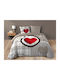 Douceur d'Intérieur Duvet Cover Set Cotton Queen with 2 Pillowcases 220x240 Love Mountain Brown