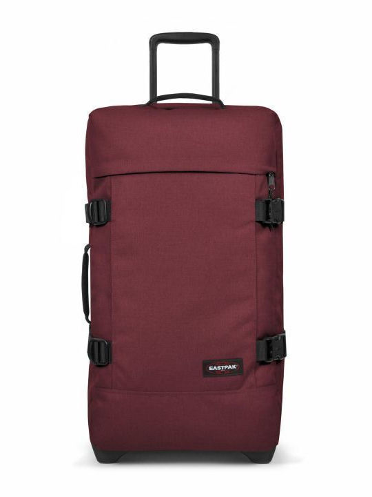 Eastpak Tranverz Μ Medium Travel Suitcase Fabric Bushy Burgundy with 4 Wheels Height 67cm EK00062L-2A9