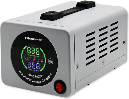 Qoltec Avr Compact Σταθεροποιητής Τάσης 500VA με 1 Πρίζα Ρεύματος
