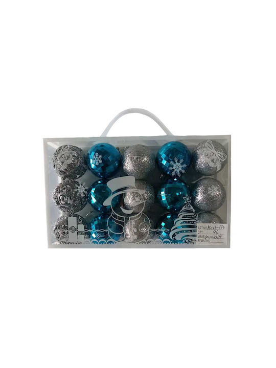 Hanging Ball Ornament Multicolour Set 15pcs