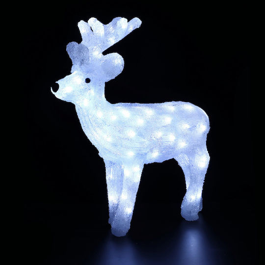 Aca Beleuchtet Weihnachtliche Kunststoff Figur Rentier Weiß Höhe 49cm Standing Reindeer