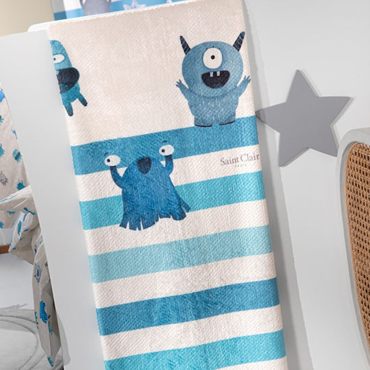 Saint Clair Κουβέρτα Fleece Monsters Blue 160x220εκ.
