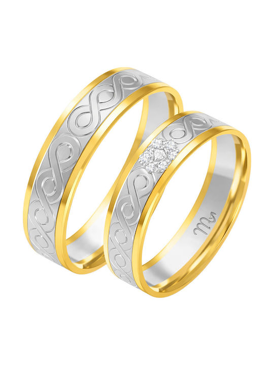 FenixJewelry Σετ Βέρες από Χρυσό 14Κ